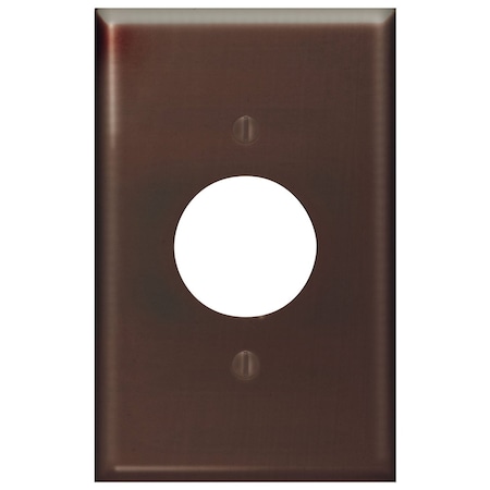 Leviton Receptacle Wallplate, Midway Size, Gang 1, Brown 80504