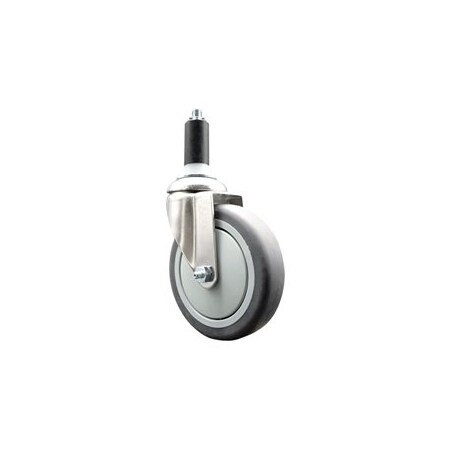 Service Caster 5 Inch 316SS Thermoplastic Rubber Wheel Swivel 1-1/4 Inch Expanding Stem Caster SCC-SS316EX20S514-TPRB-114