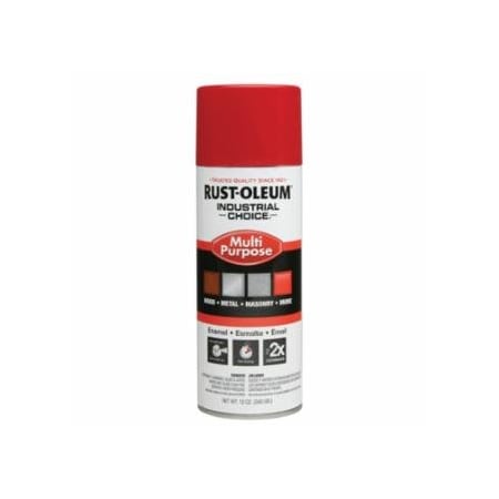 Rust-Oleum Industrial Choice 1600 System Enamel Aerosol, 12 oz, OSHA Safety Red, Hi-Gloss, 6PK 647-1660830