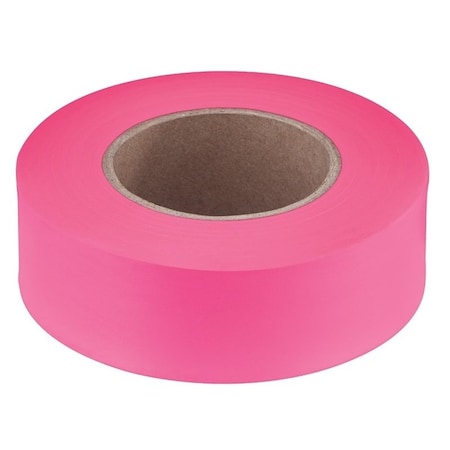 Empire Flagging Tape, 200 ft L, 1 in W, Pink, Plastic 77-003