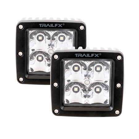 Trailfx LED Driving-Fog Light, 4 Clear High Intensity LED 5 Watt Bulbs 2X2S2
