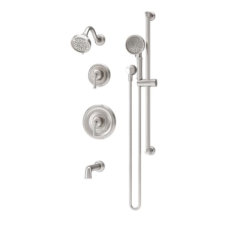 Symmons Braston HydroMersion Double Handle Tub and Shower Trim Kit with Hand Spray (Valve Not Included) 5896STN15TRM