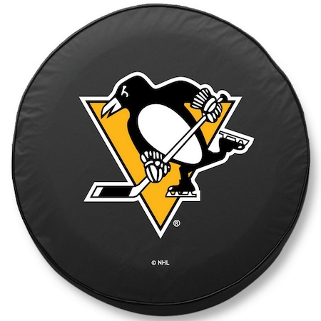 Holland Bar Stool Co 30 x 10 Pittsburgh Penguins Tire Cover TCE10PitPenBK