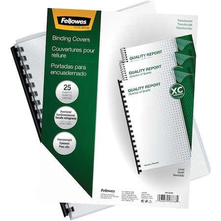 Fellowes BINDING COVERS FUTURA LINED CLEAR OVERSI 5224401