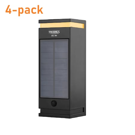 Techko Solar Wall Light Single Direction , 4PK SSL-304-1 (4-pack)