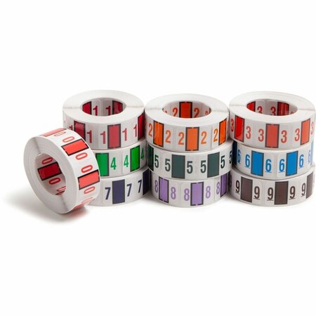 Smead NUMERICAL END TAB FILE FOLDER LABELS, 0-9, 1 X 1.25, WHITE, 10PK 67380