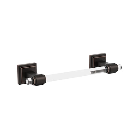 Amerock Glacio Clear/Oil-Rubbed Bronze Contemporary 8 in. 203 mm Towel Bar BH36065CORB
