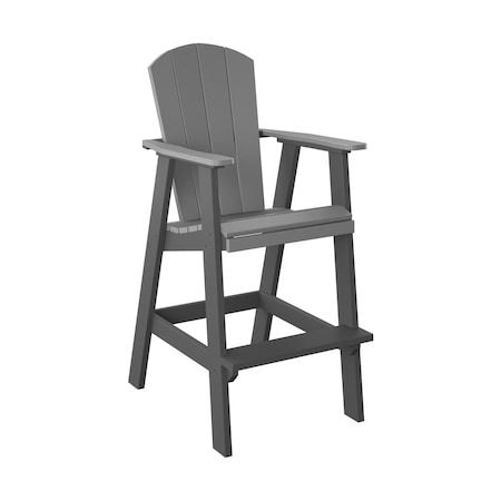 Polybird BALCONY CHAIR "BAR HEIGHT".        LIGHT GRAY AND CHARCOAL POLYBIRD P4-B
