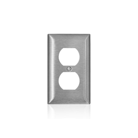Leviton Wall Plate C-Series Satin Silver 1 gang Stainless Steel Duplex Satin 3004826