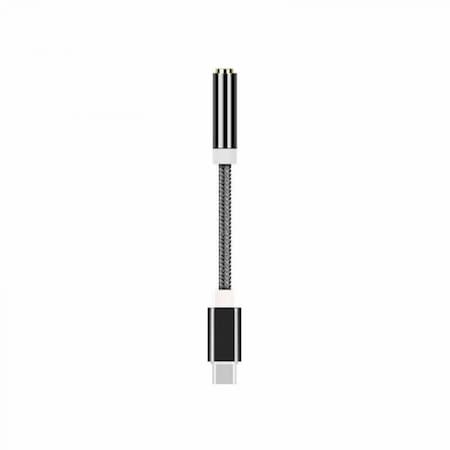 Sanoxy USB-C Type C to 3.5mm Aux Audio Jack Passive Headphone Adapter Nylon Braided Black SANOXY-CABLE60