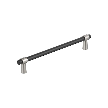 Amerock Mergence 7-9/16 inch 192mm Center-to-Center Matte Black/Satin Nickel Cabinet Pull BP36980FBG10