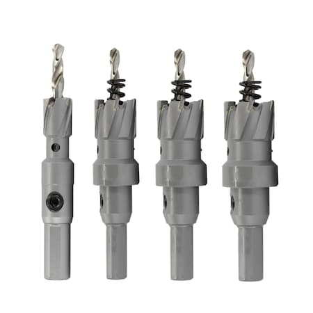 Drill America 4 Piece Carbide Tipped Hole Cutter Set with 1in Depth of Cut in Heavy Duty Storage Bag Organizer CTHBAG4