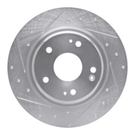 Dynamic Friction Co DFC Brake Rotor - Drilled and Slotted - Silver 631-59068L