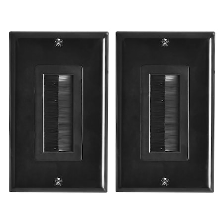 Newhouse Hardware Black Brush Wall Plate, 2PK BRWP-BK-02