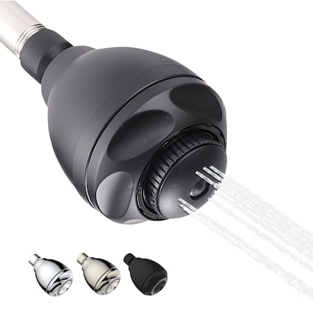Supply Giant Shower Head, High Pressure 3 Function Massage Showerhead, 1.5 GPM, 2.75in Face Dia. Fixed 74-52337-NC