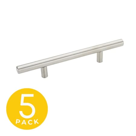 Sapphire T-Bar Style 3-3/4 in. (96 mm) CTC Modern Stainless Steel Cabinet Hardware Handle/Pull (5-Pack) SP-HW3-3/4-SS-HW-5