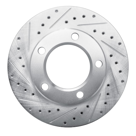 Dynamic Friction Co DFC Brake Rotor - Drilled and Slotted - Silver 631-40057L