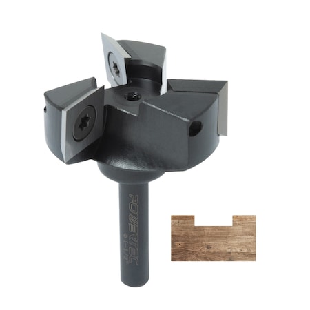 Powertec Slab Flattening Router Bit - 3-Wing Carbide Inserts with 1/4 in. Shank, 1-1/2 in. Cutting Diameter 73053N