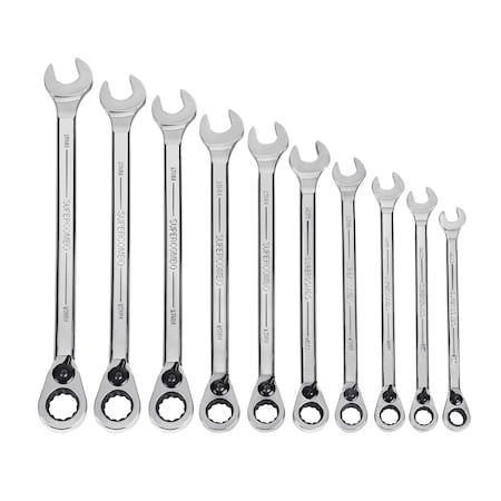 Williams Williams Combo Wrench Set, Revrsbl, 10 Pcs, 10-19mm JHWMWS10RCU