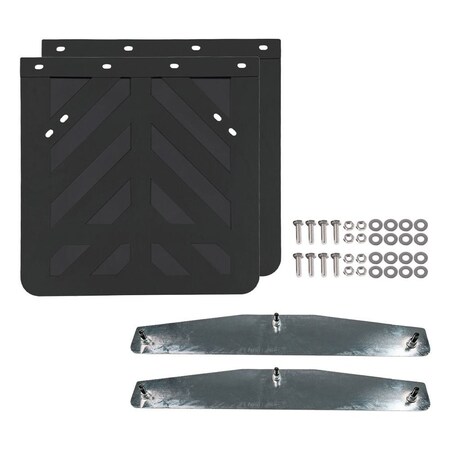 Mytee Products Semitruck Mud Flap & Weight Kit - 2PK 24inx24inMud Flap & 2PK 4inx24inChrome Weights, 2PK MUDFLAP-24-CR-KIT