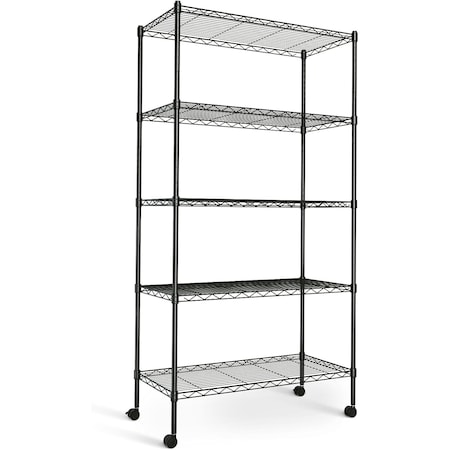 Simple Deluxe Heavy Duty 5-Tier Shelving Units Adjustable, Wire Shelf with 1000 lbs Capacity 250 per Shelf, 30 HKSHLF30146505B