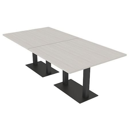 Skutchi Designs Rectangle Conference Table With Power Unit, 48 in W, 96 in L, Ivory HAR-REC-48X96-DOU.BK-K458-NA