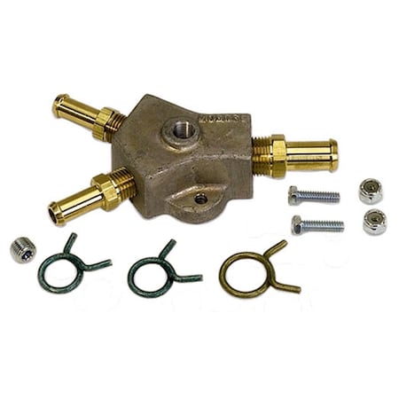 Moroso 65160 0.5 in. Hose Inlet with Two 0.38 in. Hose Outlets Aluminum Y Fuel Block MOR65160