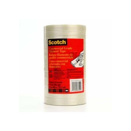 Scotch Commercial Grade Filament Tape, 18 mm W x 55 m L , 6 mil, Clear 405-021200-86524