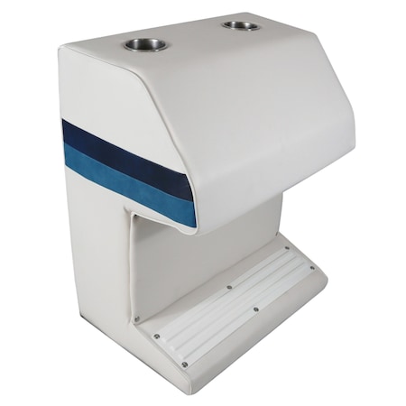 Horizon Mfg Premium Series Pontoon Captain, Steering Stand White/Navy/Blue 3005-AADK