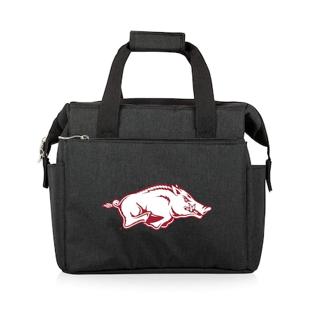 Picnic Time Family Of Brands NCAA Arkansas Razorbacks On The Go Lunch Bag Cooler - Soft Cooler Lunch Box, Black 510-00-179-034-0