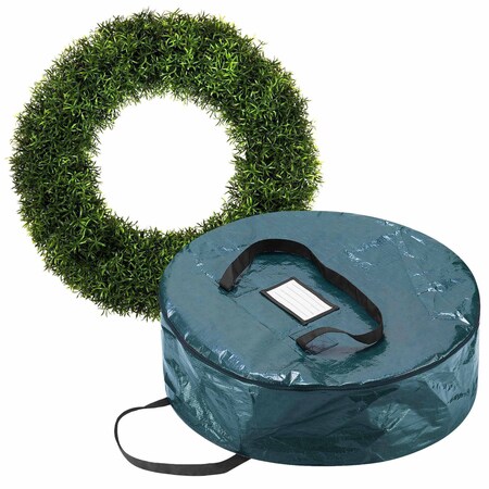 Pure Garden Faux Foxtail Fern Wreath, Artificial Wreath for the Front Door, Home Decor, UV Resistant 20 Inches 50-111BG