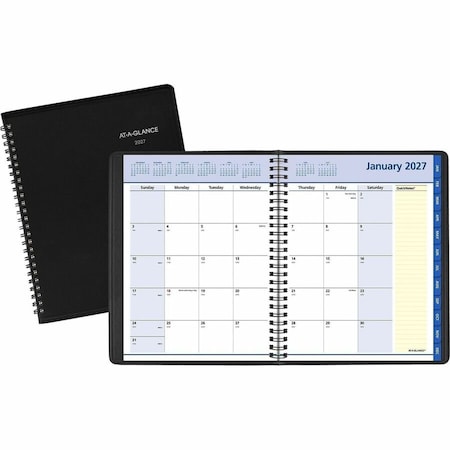 At-A-Glance QuickNotes Monthly Planner, 8.75 x 7, Black Cover, 12-Month (Jan to Dec): 2025 76-08-05