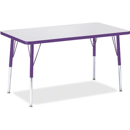 Jonti-Craft Berries Rectangle Activity Table, 24 in. x 36 in., A-height, Freckled Gray/Purple/Gray 6478JCA004