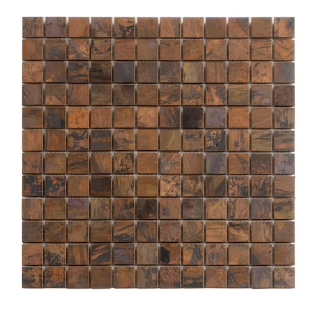 Apollo Tile Bronze 11.7 in x 11.7 in Metal Matte Wall Mosaic Tile 4.75 sqft/case, 5PK APLMM8802A