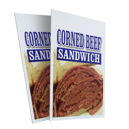 Signmission Corned Beef Sandwich, Plastic Signs Only 24 Inch x 36 Inch, Corrugated Plastic, 2PK CSB-2436-2PACK-Corned Beef Sandwich