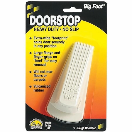 Master Caster Doorstop, Nonslip Rubber, Beige 00900