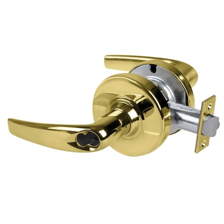 Schlage Grade 2 Office Cylindrical Lock with Field Selectable Vandlgard, Athens Lever, SFIC Less Core, Brig ALX50B ATH 605