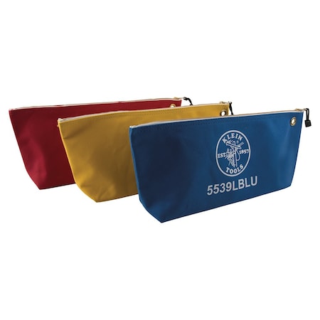 Klein Tools Tool Bag, Blue, Red, Yellow, Canvas, 1 Pockets 5539LCPAK