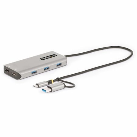 Startech.Com USB-C MULTIPORT ADAPTER W/ATTACHED USB-C TO USB-A DONGLE, DUAL HDMI 167B-USBC-MULTIPORT