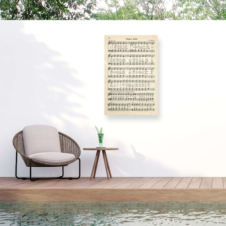 Trademark Fine Art Outdoor Canvas Art Marcus Jules 'Music Notes' Wall Art for Patios, or Gardens GRL02373-OC1624WR