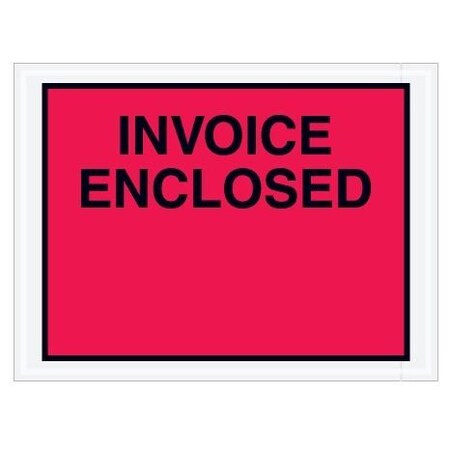 Bubblefast 4 1/2 x 6'' Red ''Invoice Enclosed'' Envelopes, 1000PK BFPL420