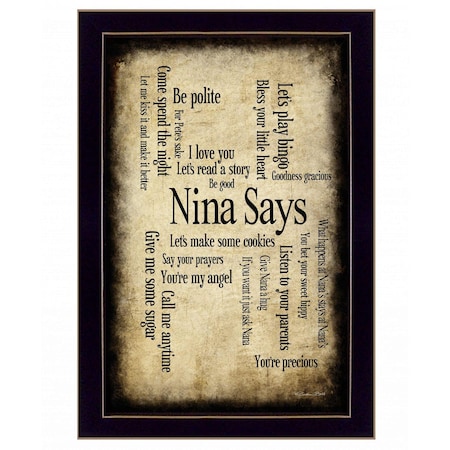 Homeroots Nina Says 4 Black Framed Print Wall Art 407475