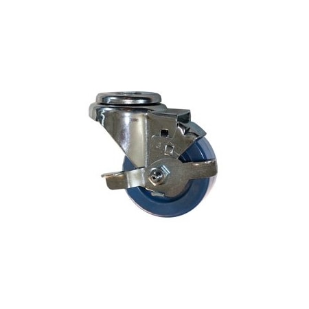 Service Caster 3 Inch SS Solid Polyurethane Wheel Swivel Bolt Hole Caster with Brake SCC SCC-SSBH20S314-SPUS-TLB