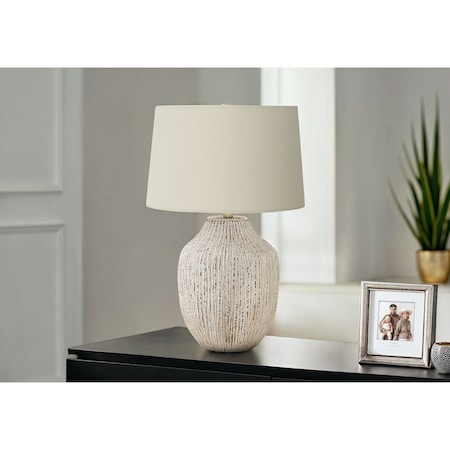 Monarch Specialties Lighting, 26 in.H, Table Lamp, Cream Ceramic, Ivory / Cream Shade, Transitional I 9719