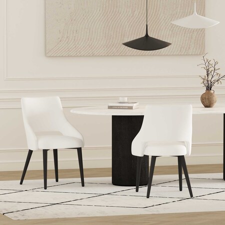 Manhattan Comfort Tremont Dining Chair in White - Set of 2 2-DC104-WH