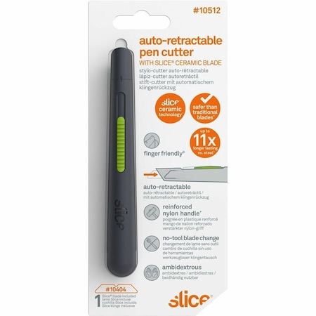 Slice General Purpose Self-Retracting Pocket Utility Knife, Long Style 10512GR