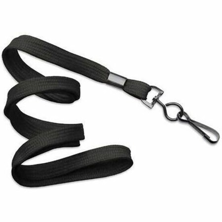 Brady LANYARD STANDARD, BLACK, 3/8in, FLAT WOVN LANYARD W/BLACK-OX SWIVEL HOOK 2135-3771