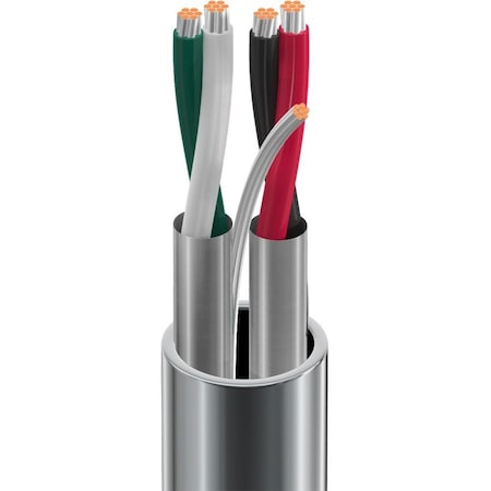 Belden Multi-Conductor Cable, TNC, 22 AWG, 4 C, Chrome, PVC, Stranded, 300V AC, Indoor, 500 ft 8723 060500