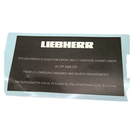 Liebherr DECAL, LIEBHERR OEM 12246441 12246441