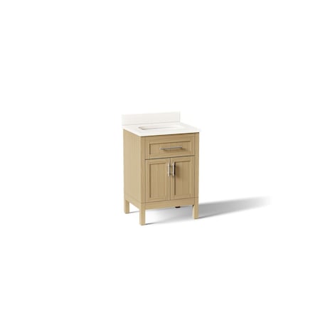 Kohler Hadron 24" bathroom vanity cabinet with sink and quartz top 39603-ASB-WEK